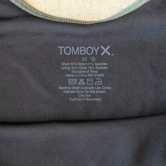 TomboyX Green Compression Top Sports Bra Tank Top size 2X - Picture 5 of 6